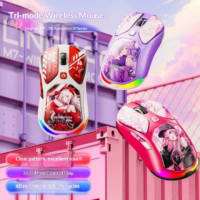 NEW LINGBAO M7 90g PAW3311 Tri - đánh giá và giá Gaming Console Buttons