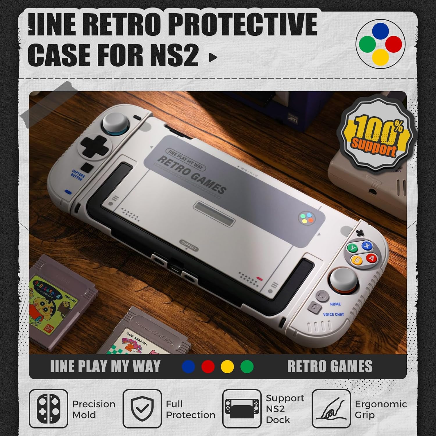IINE Retro SFC Themed Full Bod - đánh giá và giá Gaming Console Buttons